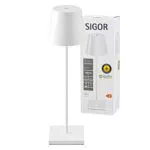 SIGOR Nuindie - Lampada da tavolo LED dimmerabile ricaricabile per interni ed esterni