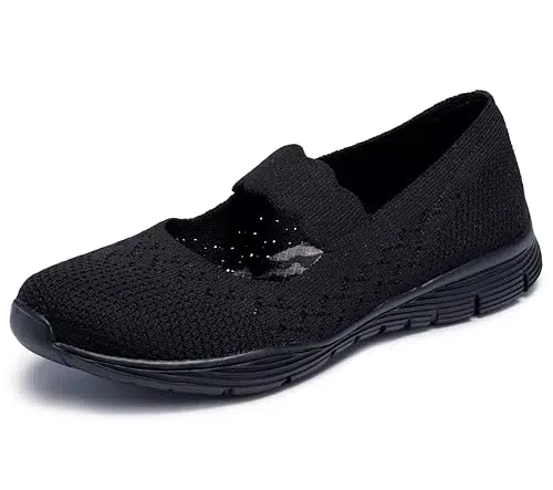 Skechers Seager - Power Hitter Mary Jane per Donna