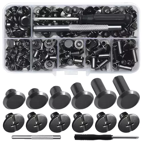 SMLOPLOM Viti M5 per mobili e articoli in pelle, rivetti cavi 4-12 mm