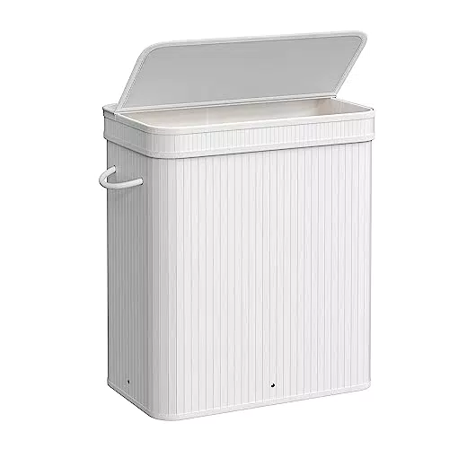 Songmics Cesto Portabiancheria con Coperchio e Sacco Rimovibile LCB063W01