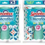 Spontex Microfibre Mosaik Panni 30 x 40cm, 3 Pezzi