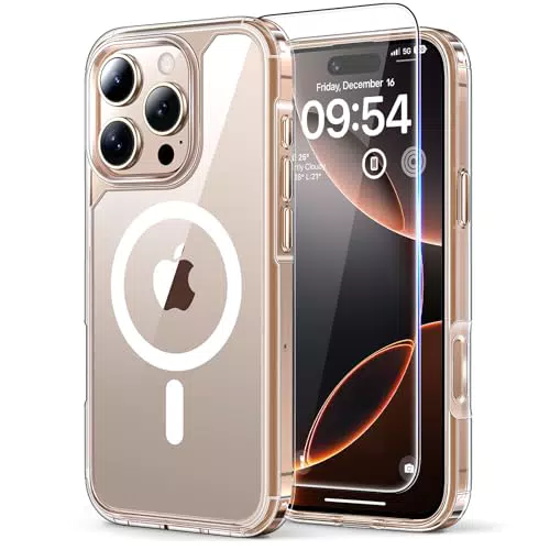 TAURI Cover Magnetica per iPhone 16 Pro Max con Pellicola in Vetro Temperato