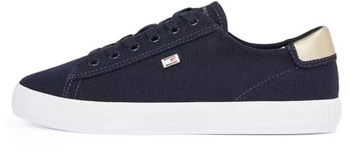 Tommy Hilfiger Sneakers Vulcanizzate Donna Eleganti in Canvas Lace Up