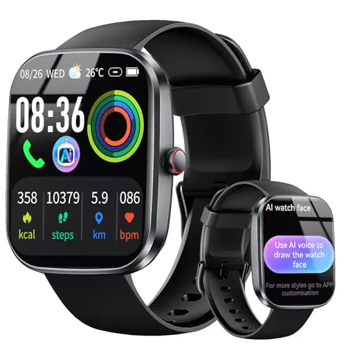 Uaue AI Smartwatch Uomo Donna, 2025 Nuova Fitness Tracker Orologio con Voce AI/Quadrante AI
