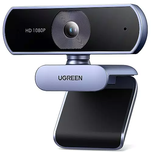 UGREEN Webcam Full HD 1080P 30FPS USB A PC Camera 2 Microfono Incorporato 85° Angolo di Visione per Windows MacOS Linux Supporto Youtube Streaming Skype Video Calling Zoom Videoconferenze