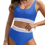 UMIPUBO Costume da bagno donna vintage a vita alta, bikini push-up regolabile