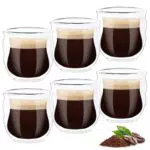 UWOBEFO Tazzine Caffe in Vetro Doppia Parete per Espresso e Cappuccino