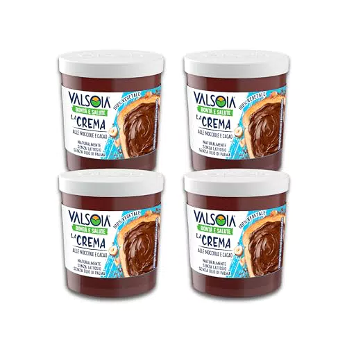 Valsoia Crema di Nocciole 100% Vegetale, Senza Glutine e Lattosio, Ideale per Vegani