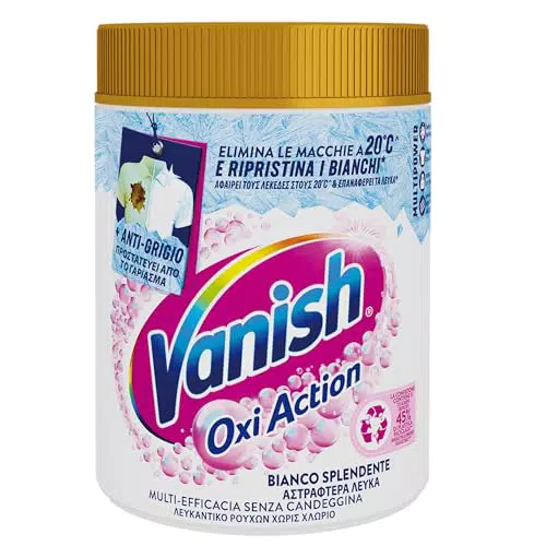 Vanish Oxi Action Multipower Polvere Bianco Splendente, smacchiatore per Capi Bianchi