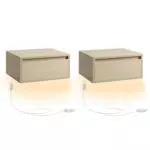 VASAGLE Comodino Pensile Moderno con Luce Regolabile e Cassetto - LET854N01