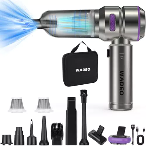 Wadeo Aspirapolvere Portatile 2 in 1 con Motore Senza Spazzole 18000Pa