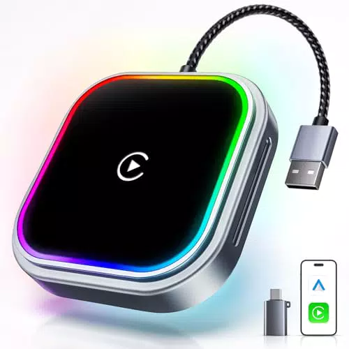 WityEye Adattatore CarPlay e Android Auto Wireless con Bluetooth e WiFi Veloce