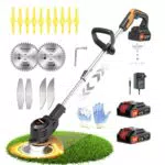 Wrneaoch Decespugliatore Elettrico a Batteria 21V con 6.000 RPM e 650W