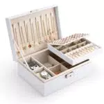 Yordawn Portagioie Donna 2 Strati in Pelle PU, Scatola Porta Oggetti Viaggio