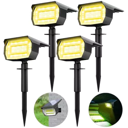 Faretti Solari da Esterno IP65 con 72 LED e 3 Livelli di Luminosità - Giardino