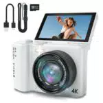Fotocamera Digitale 4K con Schermo Ribaltabile, Wifi e Bluetooth per Vlog e YouTube