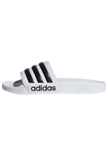 adidas Adilette ciabatta sportiva, bianco/nero