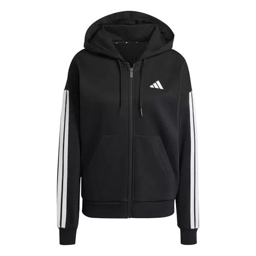 Adidas Essentials 3-Stripes Full-Zip Fleece Hoodie Donna