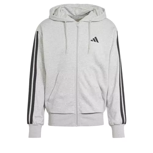 Adidas Essential Three Stripes French Terry Fullzip Hoodie Uomo