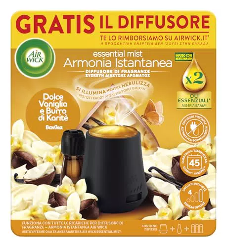 Airwick Profumatore per Ambienti con Oli Essenziali, Fragranza Dolce Vaniglia