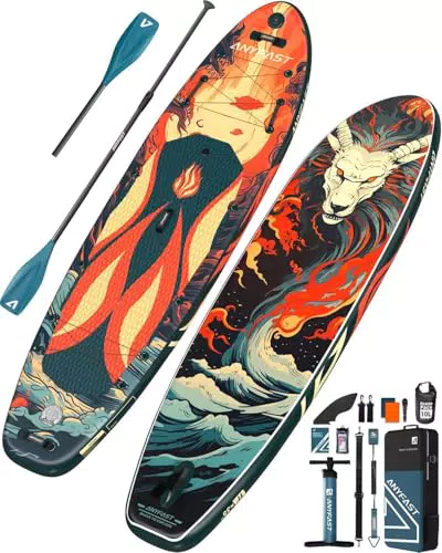 ANYFAST Stand up Paddle-Board-Wide-Gonfiabile-Pesca-Paddleboard - 335x88 Ultra Stabile Wide SUP