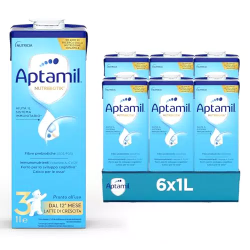 Aptamil 3 Latte di Crescita Liquido Pronto all'uso per Bambini 12+ mesi