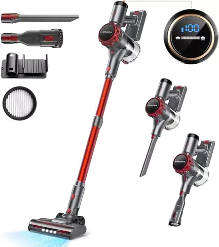 Aspirapolvere senza fili 40KPa, autonomia 55 minuti, batteria rimovibile