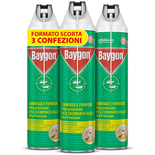 Baygon Spray con Cannuccia Extra Precision, 3 Bombole da 400 ml