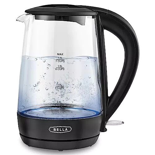 BELLA Bollitore Elettrico in Vetro da 1.7 Litri con Spegnimento Automatico