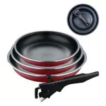 Bergner Set di padelle con manico rimovibile in alluminio antiaderente