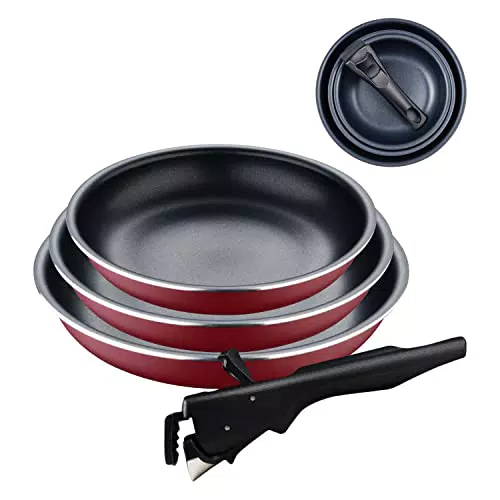 Bergner Set di padelle con manico rimovibile in alluminio antiaderente