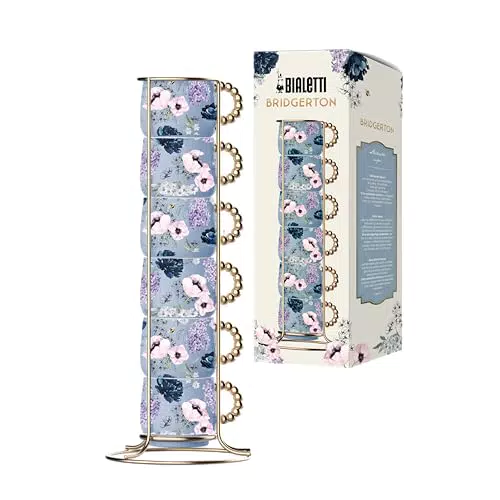Bialetti Set Tazzine Impilabili Bridgerton in Porcellana - 60 ml