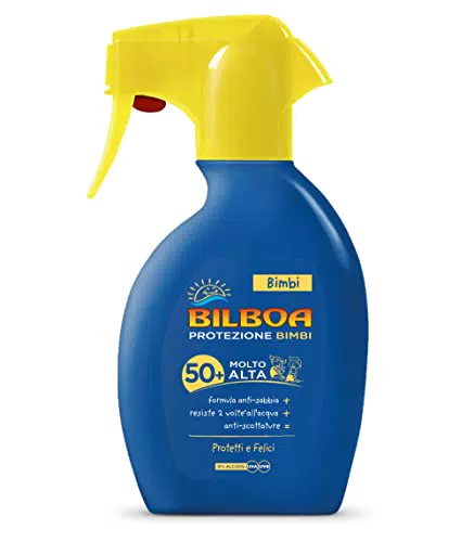 Bilboa Bimbi - Trigger Solare Bambini SPF 50+, Resistente all'Acqua e Anti Sabbia
