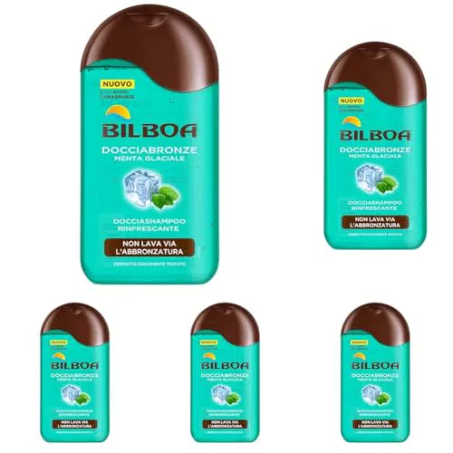 Bilboa, Docciabronze Rinfrescante, Doccia Shampoo con Menta Glaciale per Corpo e Capelli