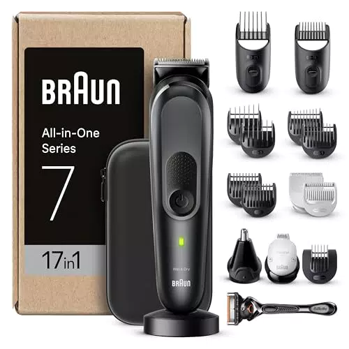 Braun Regolabarba Tagliacapelli Uomo, Rasoio Elettrico Barba e Capelli, MGK3441