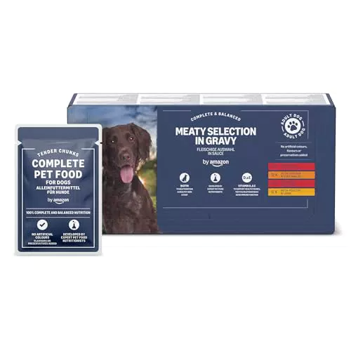 Amazon Alimento Completo per Cani Adulti Selezione di Carne in Salsa