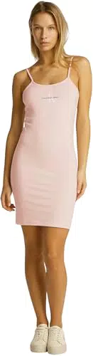 Calvin Klein Monologo Strappy Dress - Abito Donna a T-Shirt
