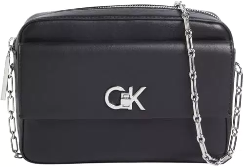 Calvin Klein Borsa a Tracolla Re-Lock Pocket con Chiusura a Lucchetto