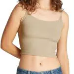 Calvin Klein Canotta Elastic Strappy Top con Logo per Donna
