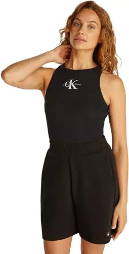 Calvin Klein Canotta Donna Monologo Rib Skinny Fit