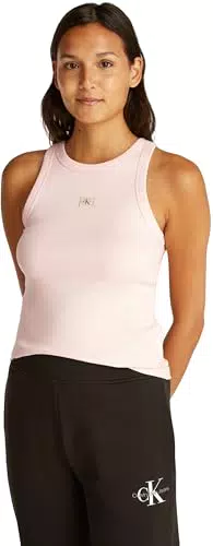 Calvin Klein Canotta Woven Label Rib Slim Fit Donna