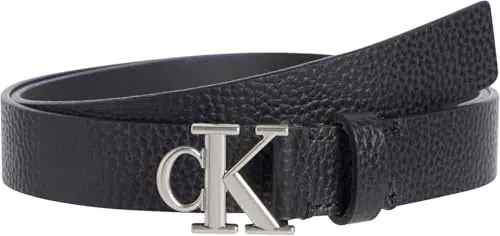 Calvin Klein Cintura Donna Monogram Plaque Buckle in Pelle 2,5 cm