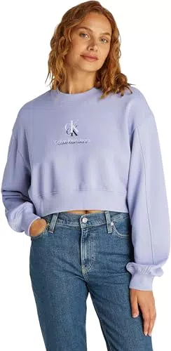 Calvin Klein Felpa Crewneck Cropped Donna Shadow Graphic