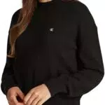 Calvin Klein Pullover Monogram Embro Crewneck Sweater in Cotone