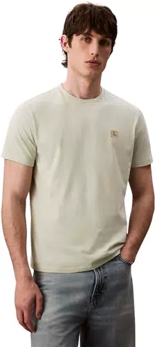 Calvin Klein T-Shirt Uomo Maniche Corte Badge Jersey Classic in Cotone