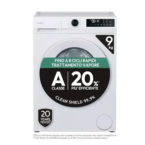 Candy ProWash 300 GD 498-S - Lavatrice Carica Frontale 9KG, Classe A, 1400 giri