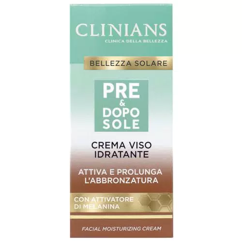 Clinians Crema Idratante Pre e Dopo Sole Viso con Attivatore di Melatonina
