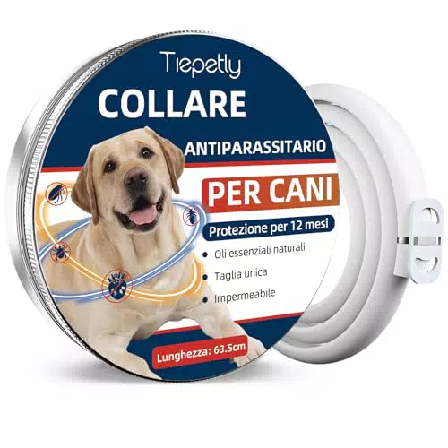 Collare Antiparassitario per Cani - Elimina Pulci e Zecche, Impermeabile, Naturale