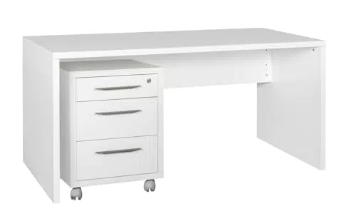 Composad Scrivania con Cassettiera e Serratura, Modello Disegno per Ufficio
