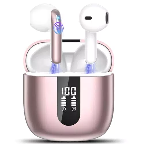 Auricolari Bluetooth 5.4 Wireless con Cancellazione Rumore e Display LED